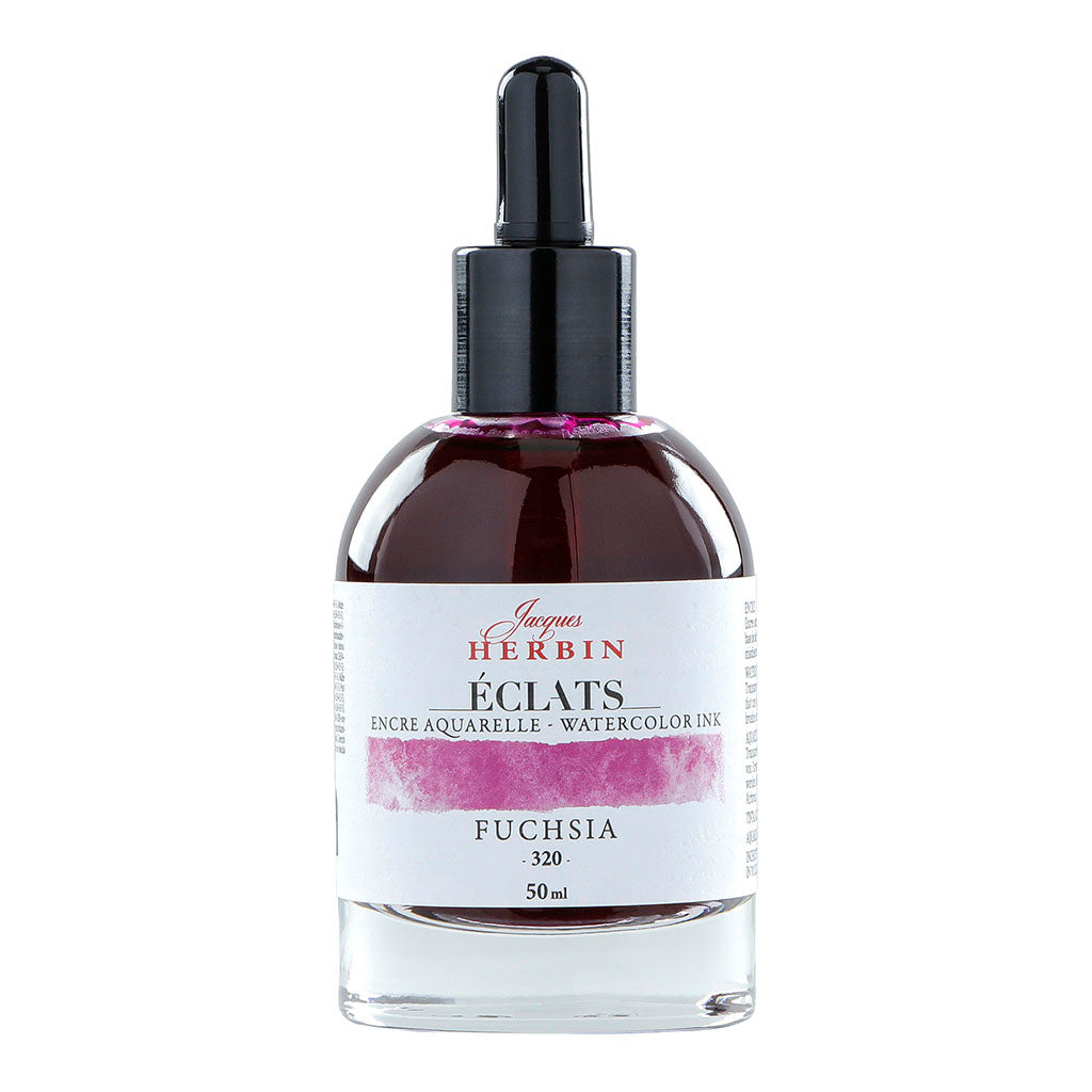 Jacques Herbin Eclats Watercolour Ink 320 Fuchsia 50ml - Cafe Supply