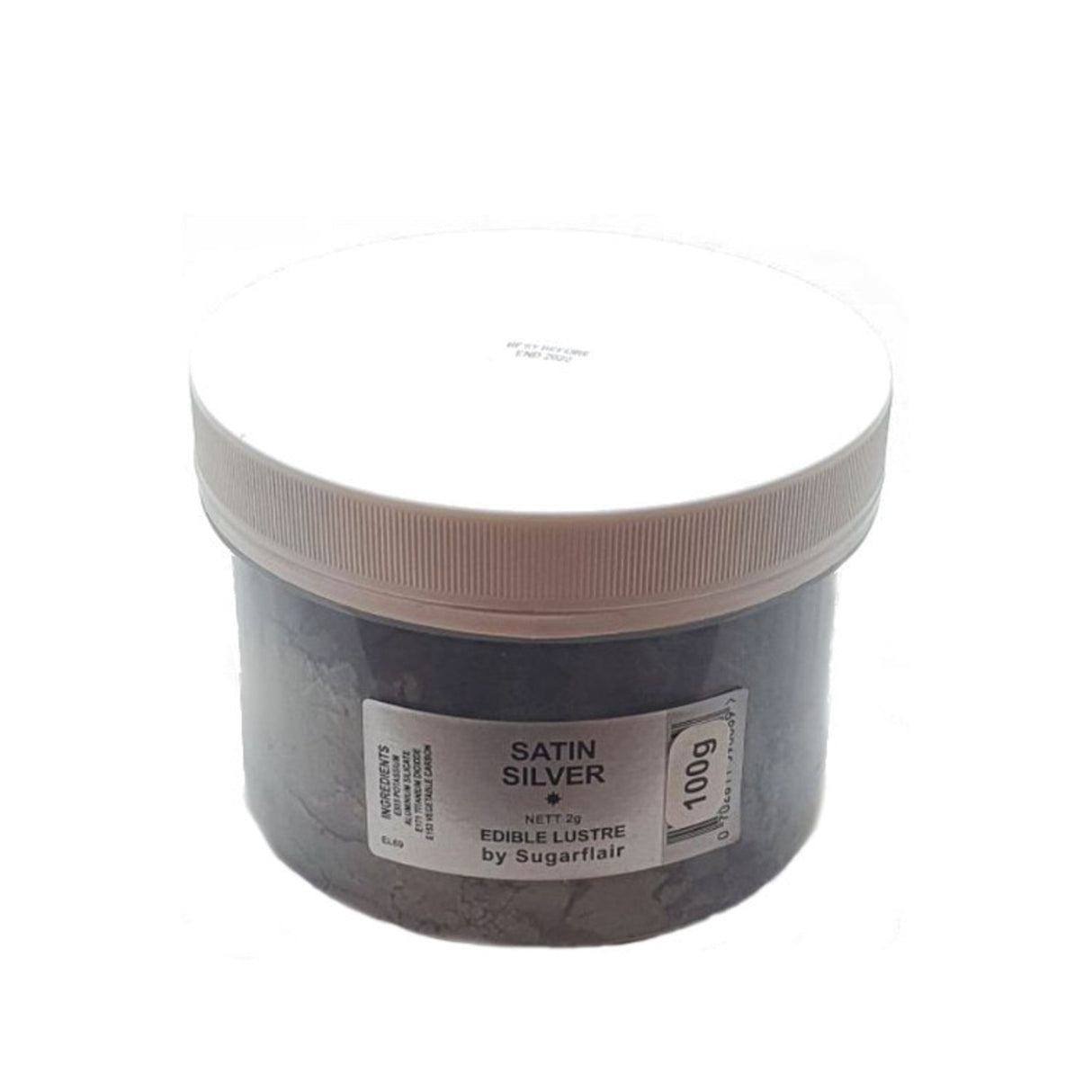 Sugarflair Edible Lustre Colour Satin Silver 100g - Cafe Supply