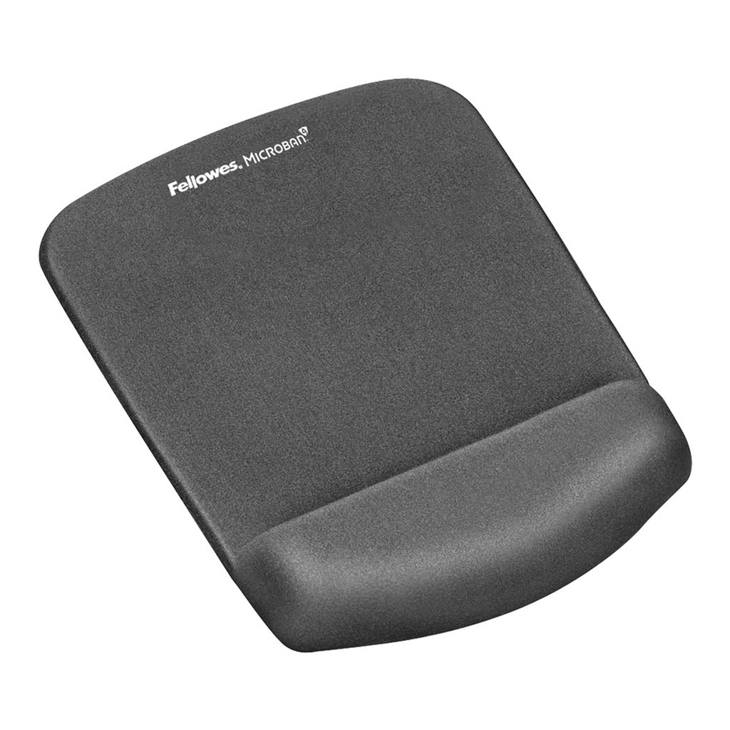 Fellowes PlushTouch Wrist Rest Mouse Pad Graphite - Cafe Supply
