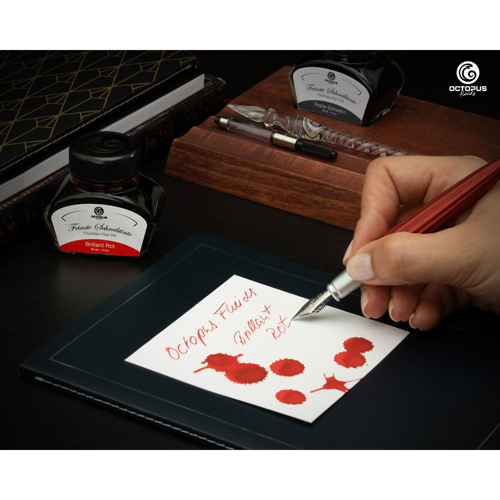 Octopus Fluids Fountain Pen Ink Brilliant Red (Rot) 30ml - Cafe Supply