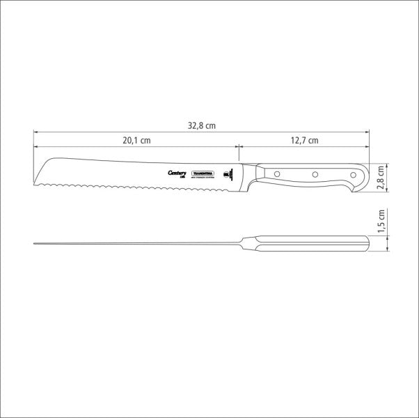 Tramontina Century Forged Bread Knife 8", 20cm - Cafe Supply