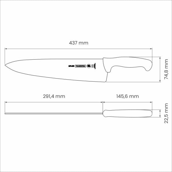 Tramontina Professional Master Black Cooks Knife 12", 30cm - Cafe Supply