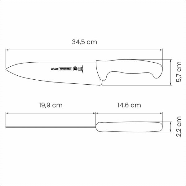 Tramontina Professional Master Black Cooks Knife 8", 20cm - Cafe Supply