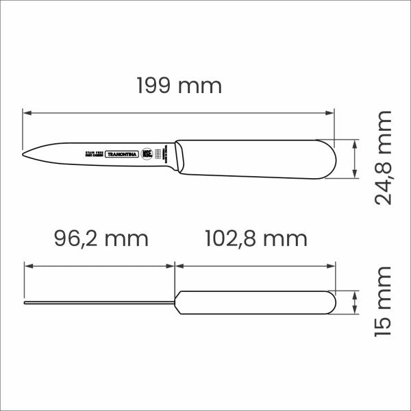 Tramontina Professional Master Black Paring Knife 4", 10cm - Cafe Supply