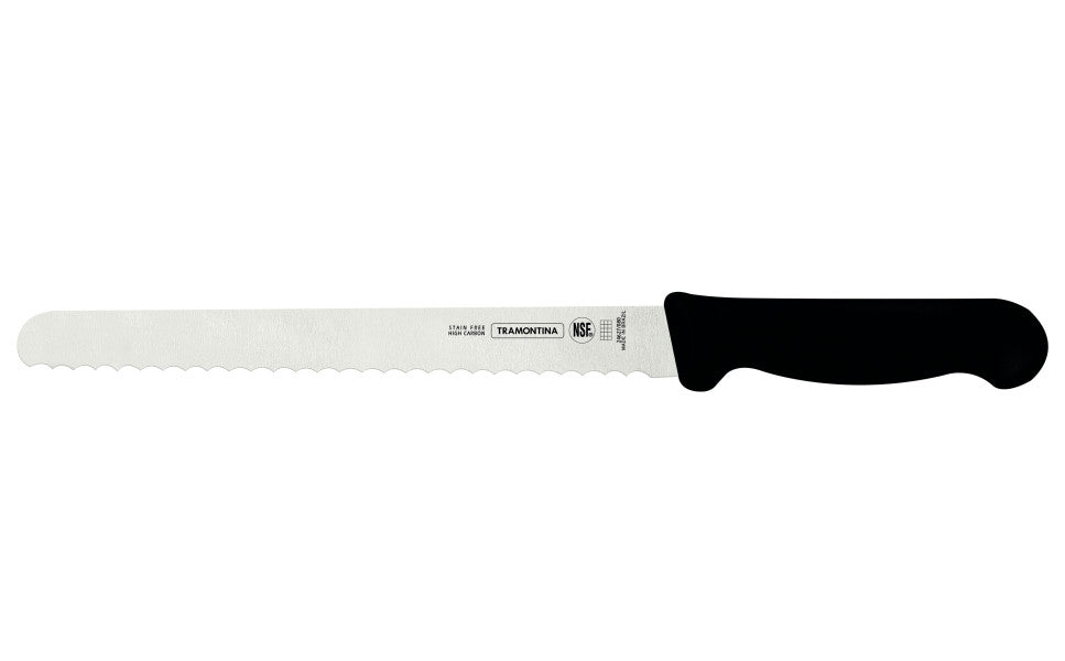 Tramontina Professional Master Black Bread Knife 10", 25cm - Cafe Supply