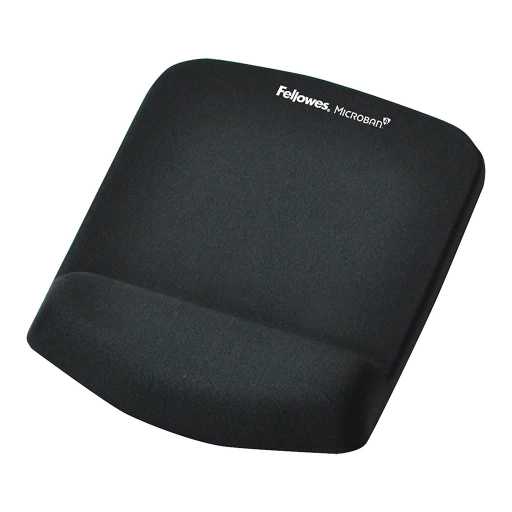 Fellowes PlushTouch Wrist Rest Mouse Pad Black - Cafe Supply