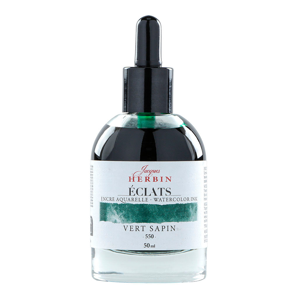 Jacques Herbin Eclats Watercolour Ink 550 Fir Green 50ml - Cafe Supply