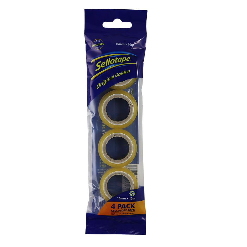 Sellotape 32504 Cellulose Tape 4 Pack 15mmx10m - Cafe Supply