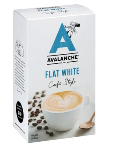 Avalanche Cafe Style Flat White Coffee Sticks 10 x 16g - Cafe Supply