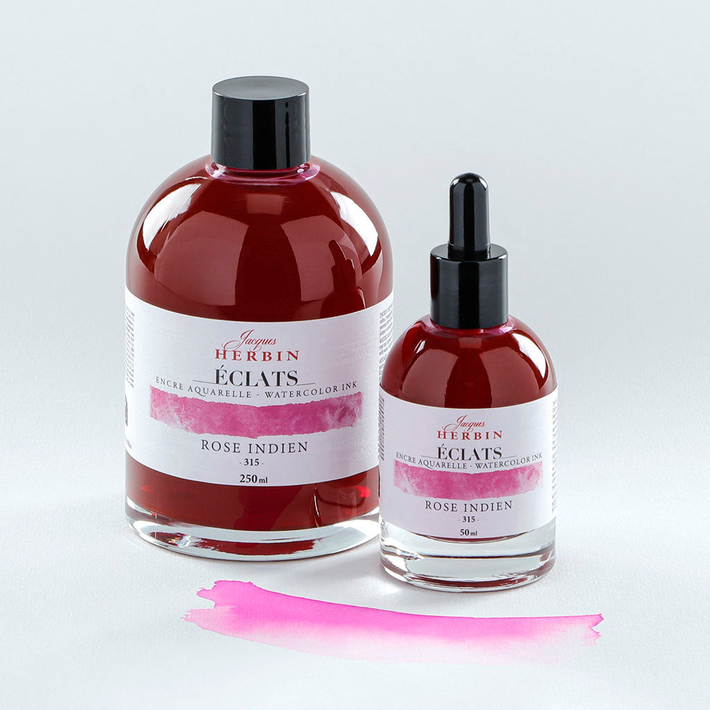 Jacques Herbin Eclats Watercolour Ink 315 Indian Pink 50ml - Cafe Supply