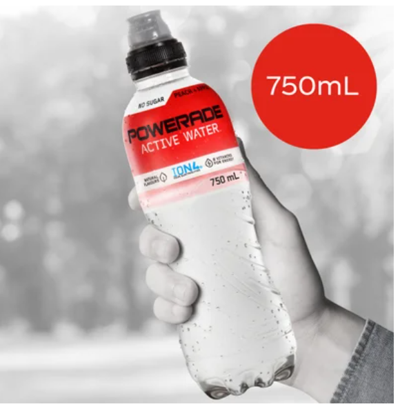Powerade Peach & Apple Active Water 750ml - Cafe Supply