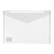 Icon PP Document Wallet A4 Button Closure Clear - Cafe Supply