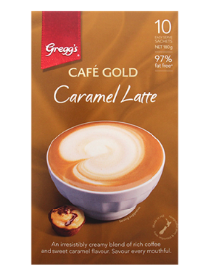 Gregg's Cafe Gold Coffee Caramel Latte Sachets 10pk - Cafe Supply