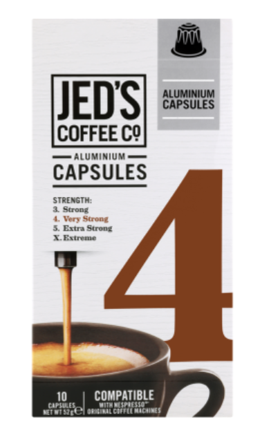 Jed's Coffee Co. #4 Very Strong Coffee Capsules 10pk - Cafe Supply