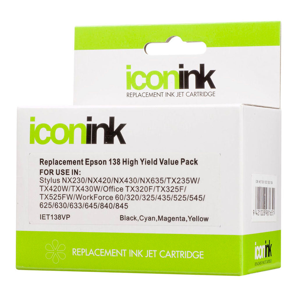 Icon Compatible Epson 138 BCMY Ink Value Pack - Cafe Supply