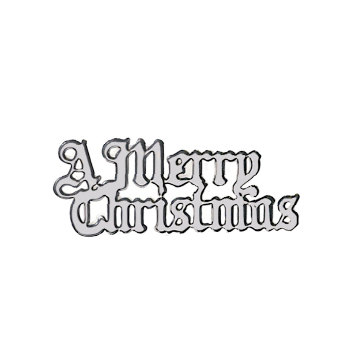 A Merry Christmas - Motto, Silver 76mm - Cafe Supply