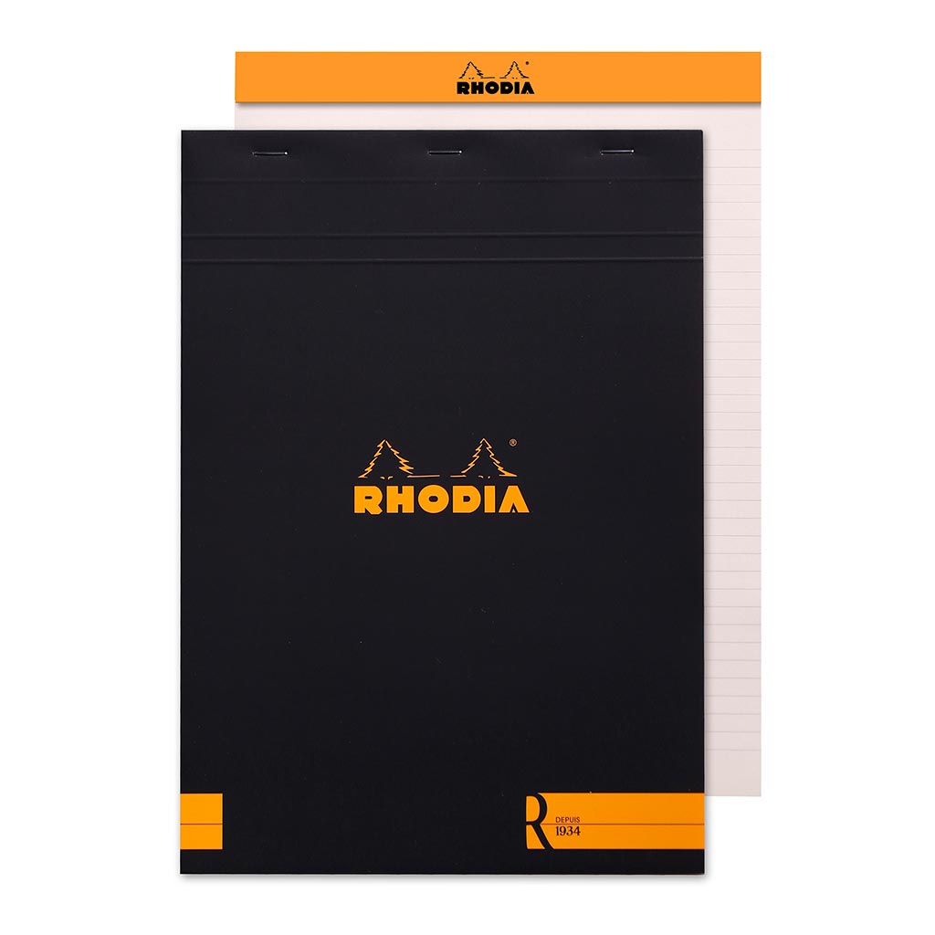 Rhodia le R Pad No. 18 A4 Lined Black - Cafe Supply