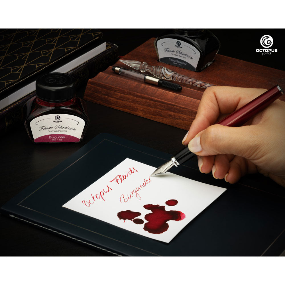 Octopus Fluids Fountain Pen Ink Burgundy (Burgunder) 30ml - Cafe Supply
