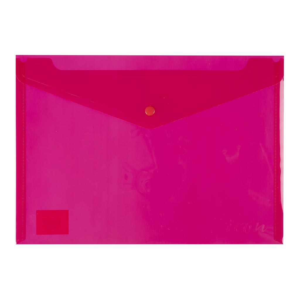 Icon PP Document Wallet A4 Button Closure Red - Cafe Supply