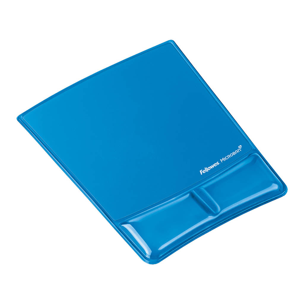 Fellowes Gel Wrist Support Mouse Pad Blue - Cafe Supply