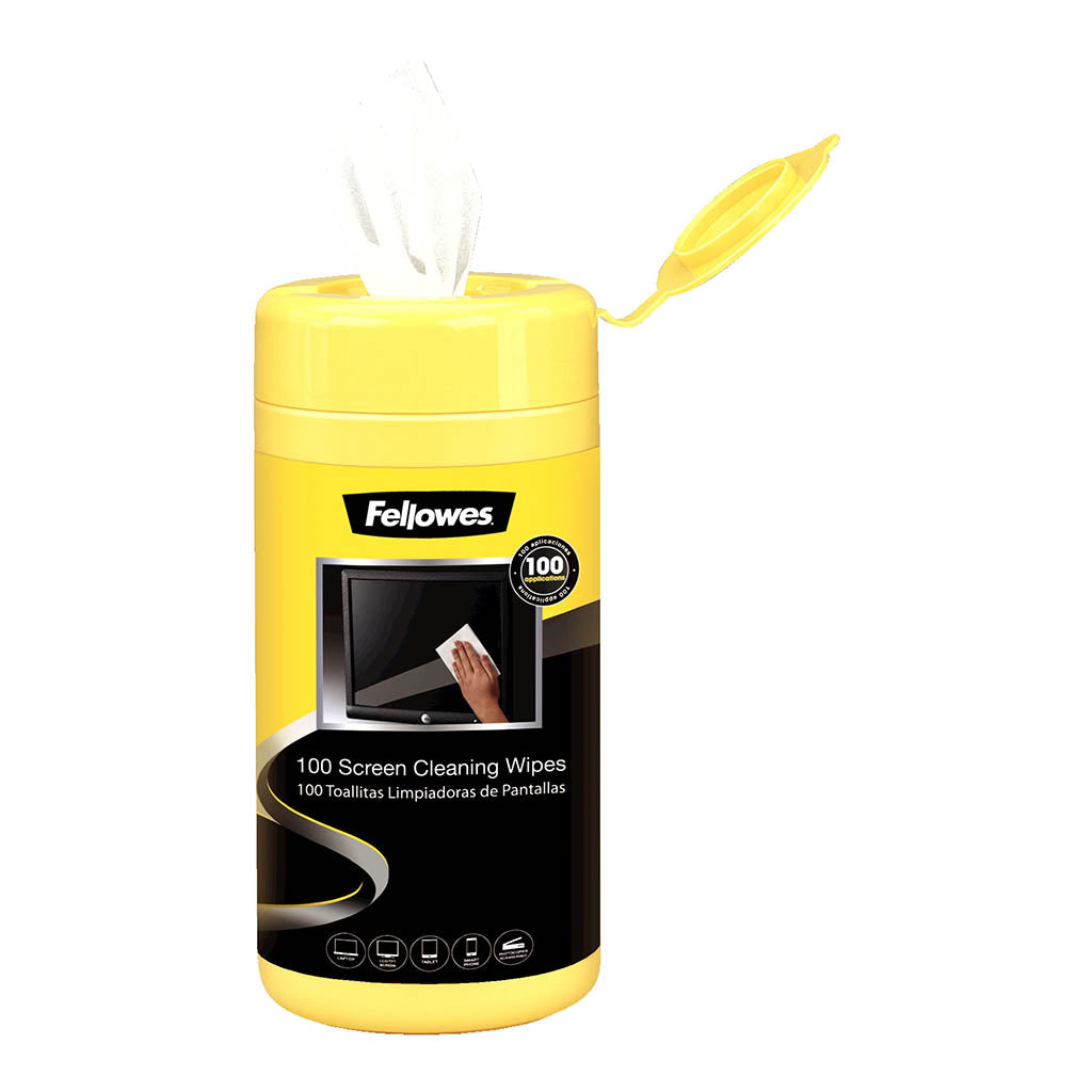 Fellowes Screen Cleaning Wipes, Pack of 100 - Cafe Supply