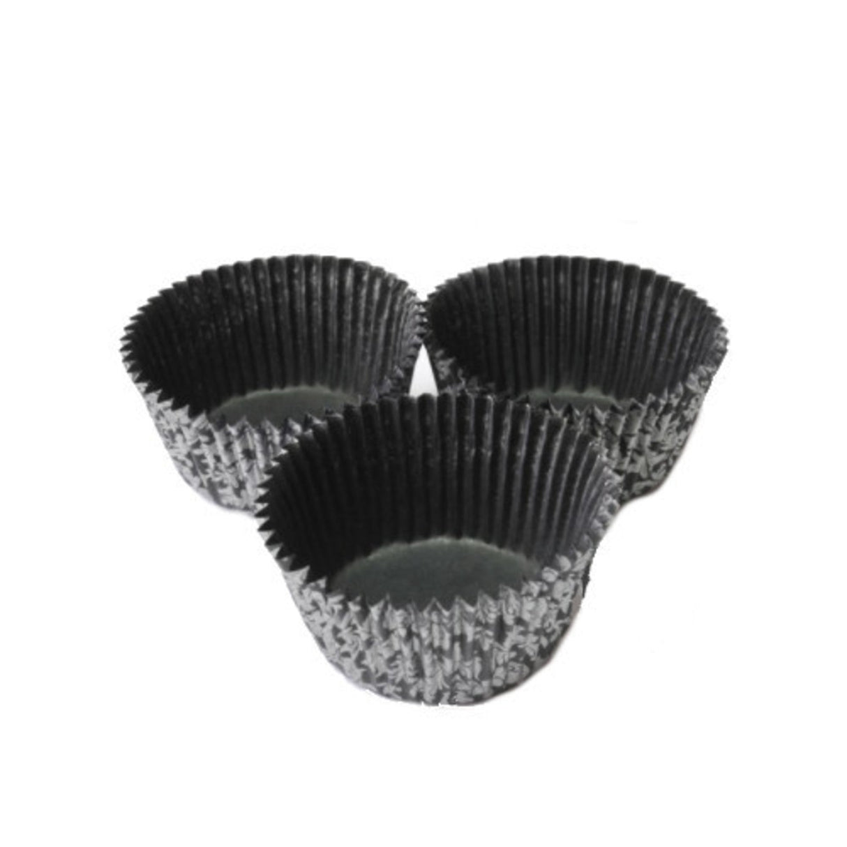 Large Muffin Paper Cases High Tea Black/Silver 55x 36mm (500) - SOLD OUT - Cafe Supply
