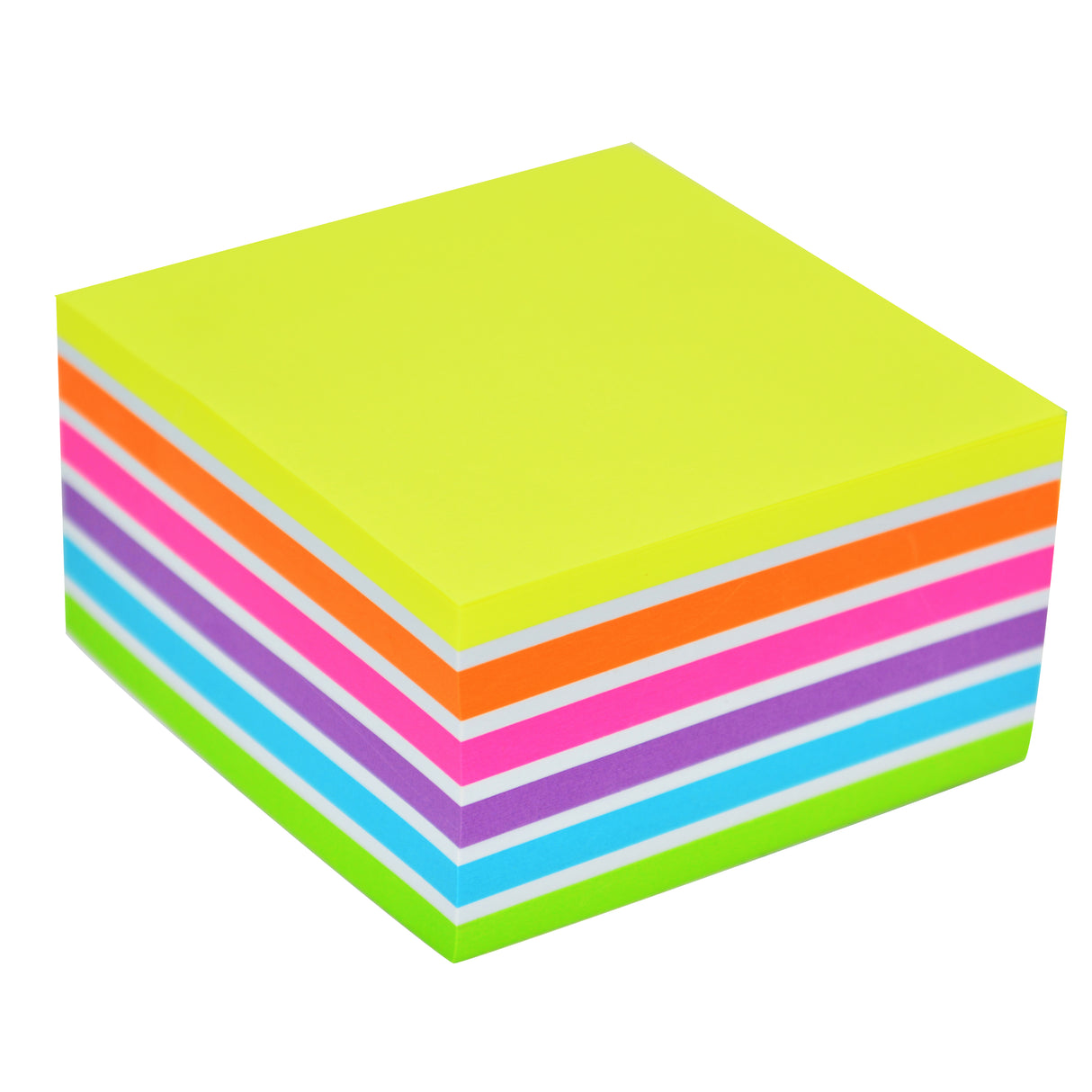 Stick'n Note Cube 76x76mm 400 Sheets Neon Pastel Mix - Cafe Supply