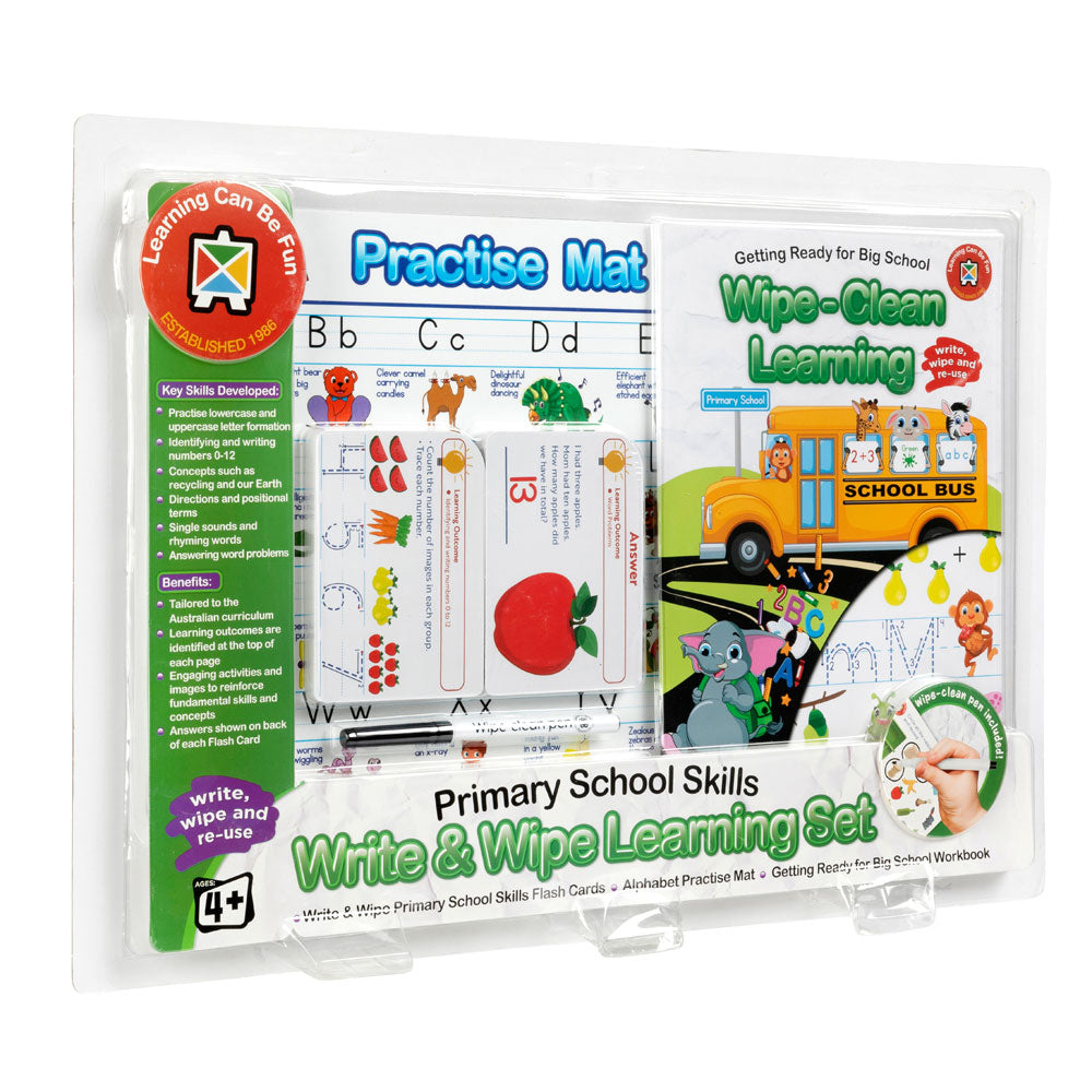 LCBF Write & Wipe Learning Set Primary School Skills - Cafe Supply