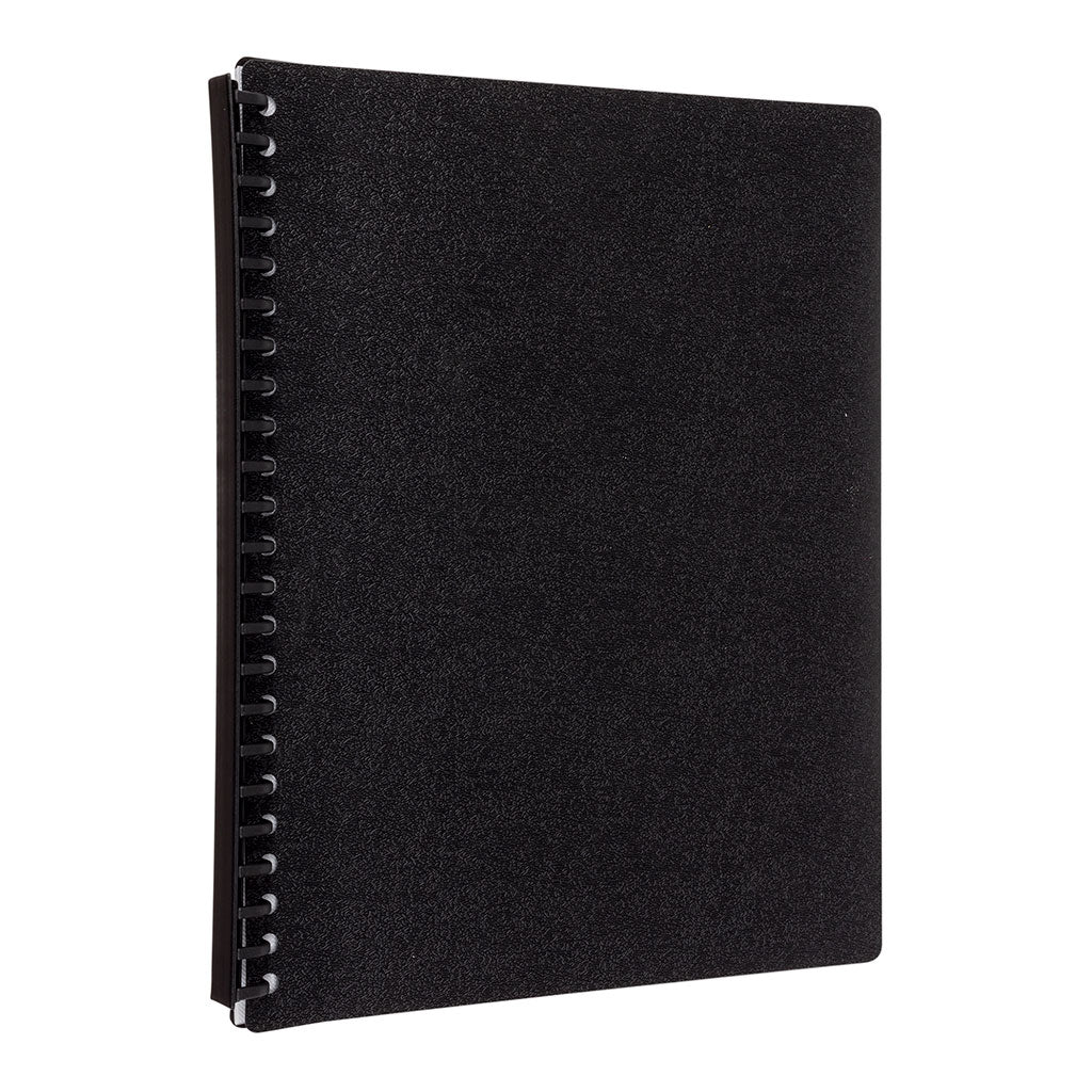Icon Refillable Display Book A4 20 Pocket Black - Cafe Supply