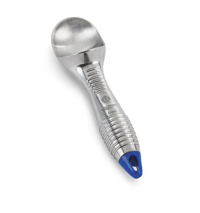 3-ounce aluminum ice cream scoop with blue end - Cafe Supply