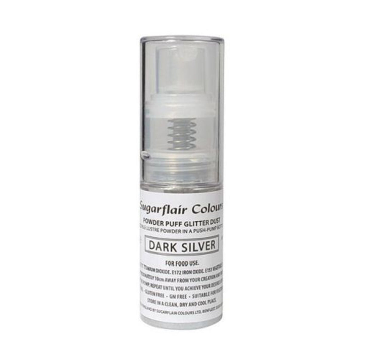Sugarflair Edible Dark Silver Lustre (Pump) 10g - Cafe Supply