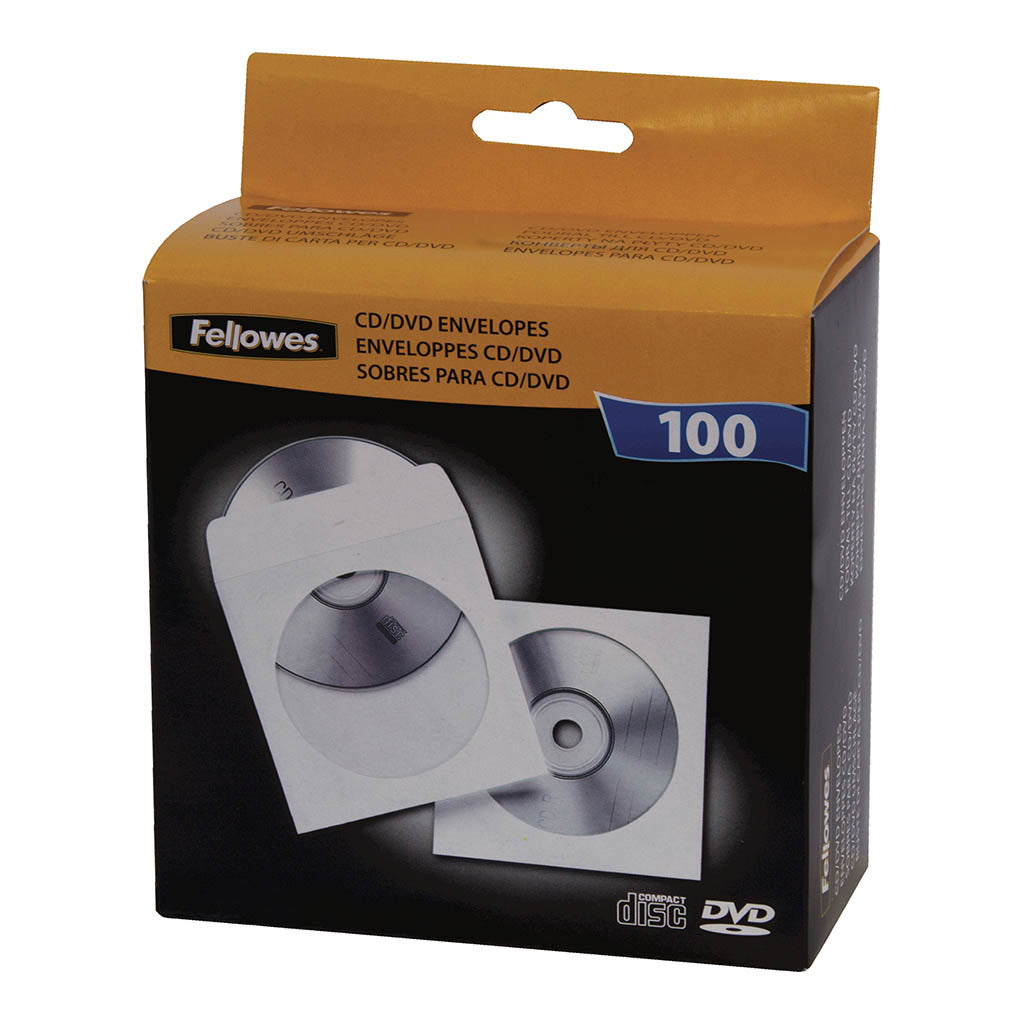 Fellowes CD Envelopes, Pack of 100 - Cafe Supply