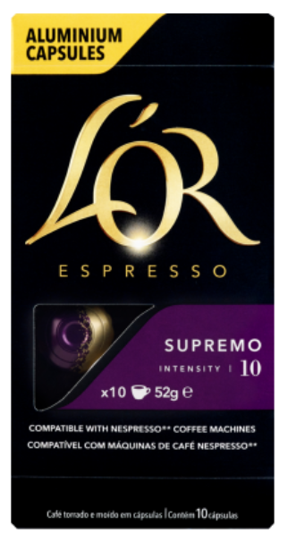L'OR Espresso Supremo Intensity 10 Coffee Capsules 10pk - Cafe Supply