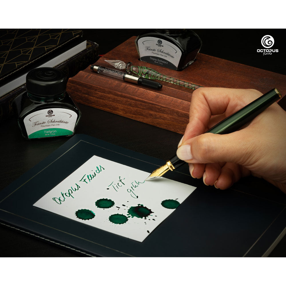 Octopus Fluids Fountain Pen Ink Deep Green (Tiefgrun) 30ml - Cafe Supply