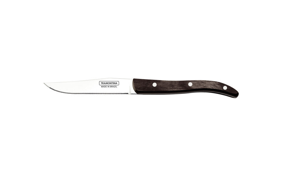 Tramontina Churrasco Steak Knife Micro Serrated Narrow Polywood 4", 10cm - Cafe Supply