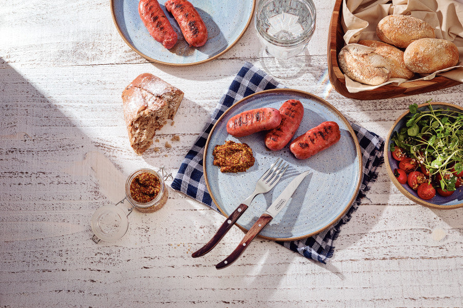 Tramontina Churrasco Steak Knife Micro Serrated Narrow Polywood 4", 10cm - Cafe Supply