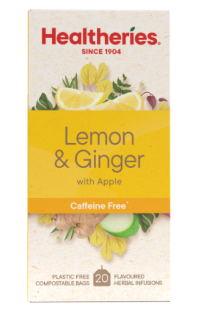 Healtheries Lemon & Ginger With Apple Tea Bags 20pk - Cafe Supply