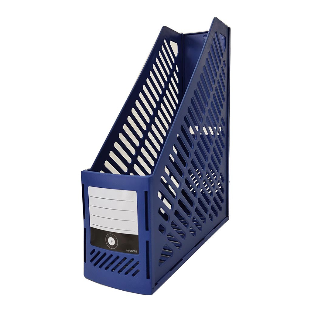 OSC Folding Magazine File Blue - Cafe Supply