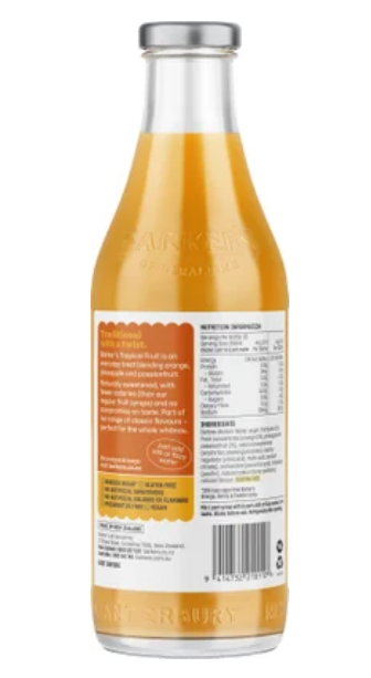 Barker's Tropical Reduced Sugar Fruit Syrup 710ml - Cafe Supply