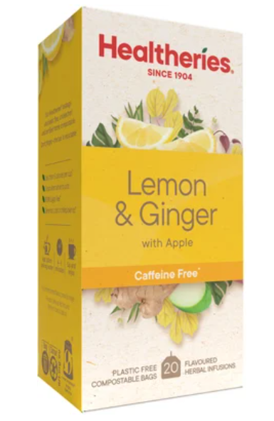 Healtheries Lemon & Ginger With Apple Tea Bags 20pk - Cafe Supply
