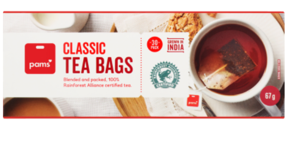 Pams Classic Tea Bags 30pk - Cafe Supply