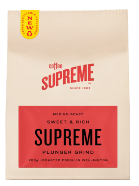 Coffee Supreme Supreme Plunger Grind Coffee 200g - Cafe Supply