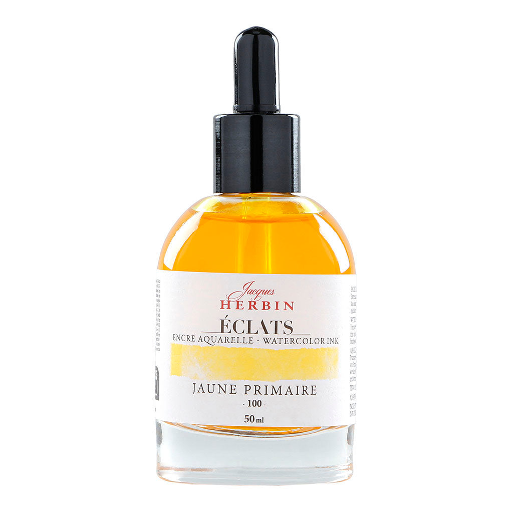 Jacques Herbin Eclats Watercolour Ink 100 Primary Yellow 50ml - Cafe Supply