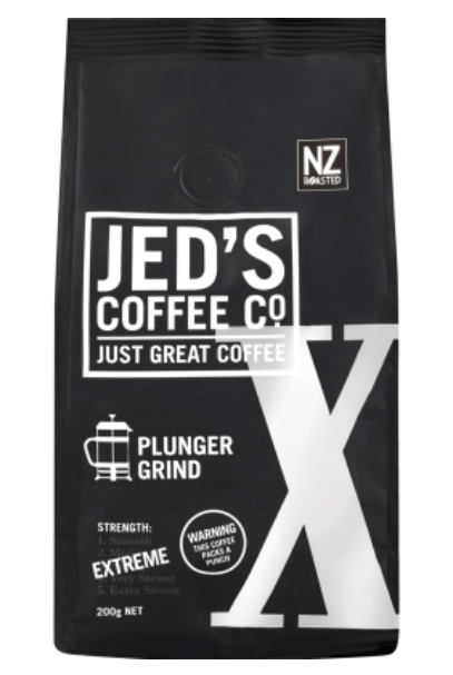 Jed's Coffee Co. X Extreme Strength Plunger Grind Coffee 200g - Cafe Supply