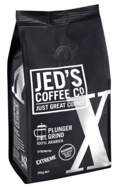 Jed's Coffee Co. X Extreme Strength Plunger Grind Coffee 200g - Cafe Supply