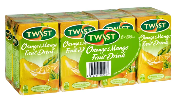 Twist Fruit Drink Orange & Mango 8pk - Cafe Supply