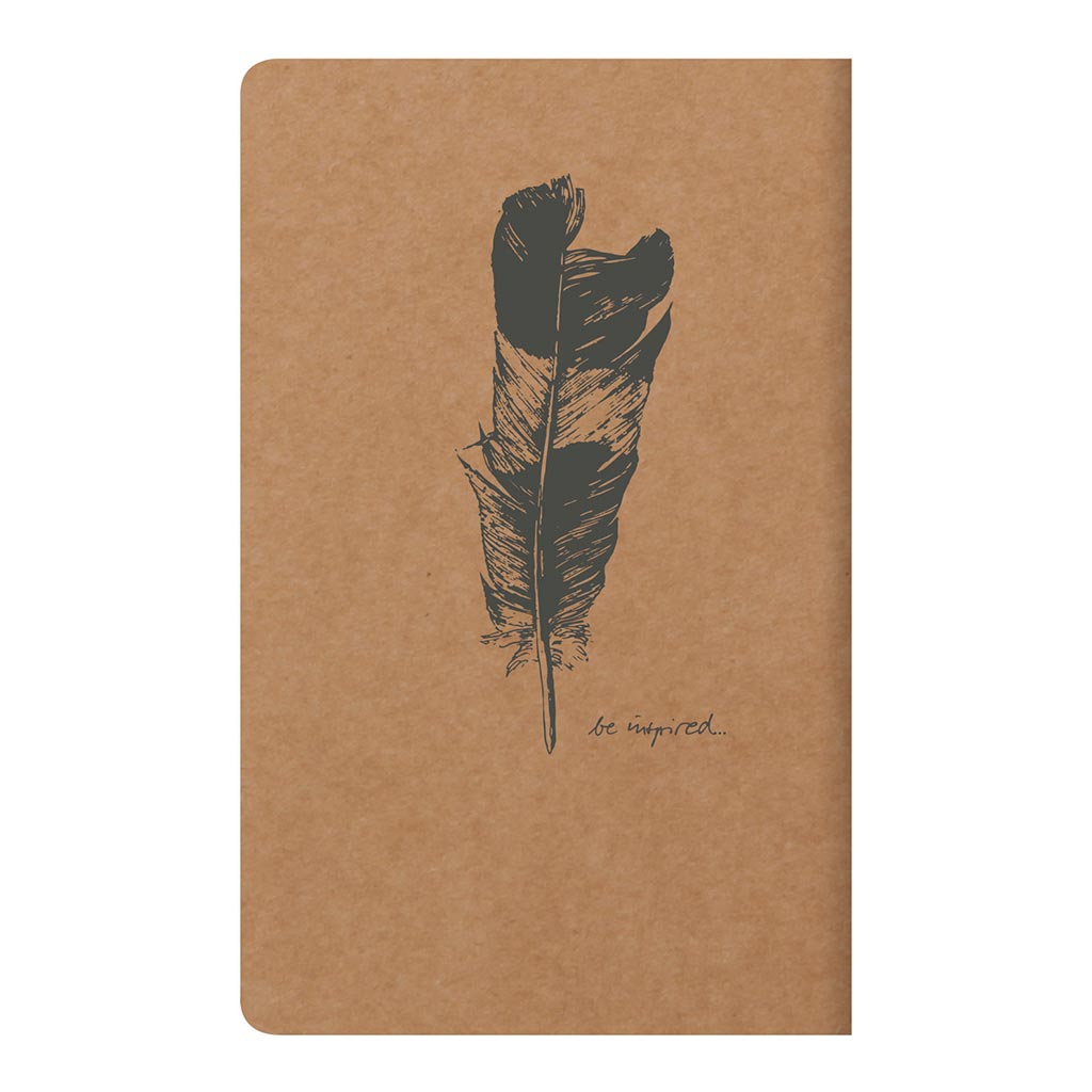 Flying Spirit Sewn Notebook 7.5x12cm Kraft - Cafe Supply