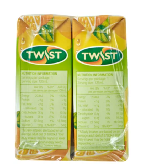 Twist Fruit Drink Orange & Mango 8pk - Cafe Supply