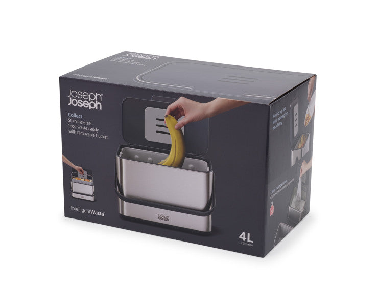 Joseph Joseph Collect 4L Stainless Steel Food Waste Caddy - Cafe Supply