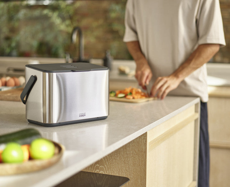 Joseph Joseph Collect 4L Stainless Steel Food Waste Caddy - Cafe Supply